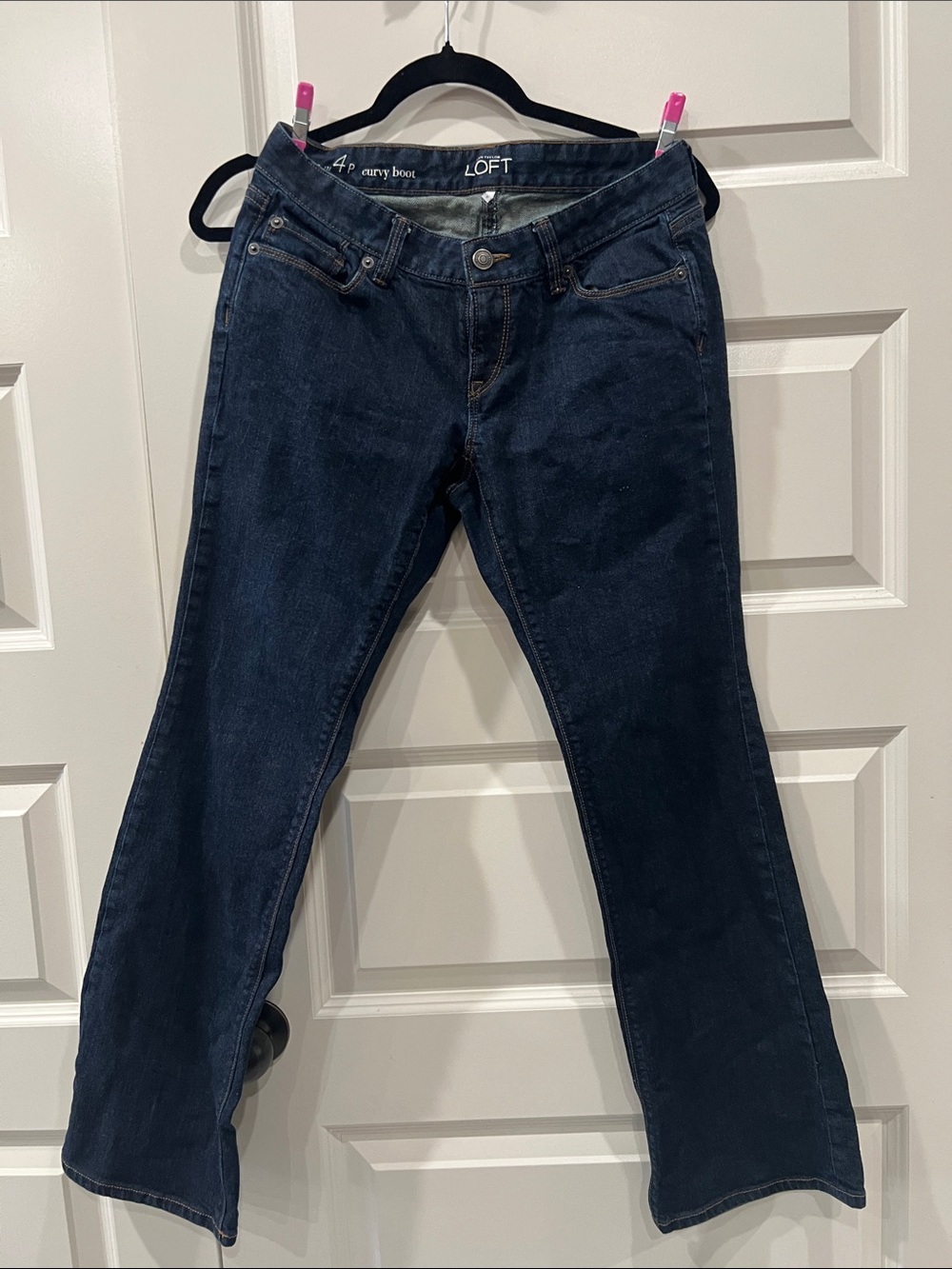 Ann Taylor Dark Blue Bootcut Jeans Sz 4 Curvy Boot Cut